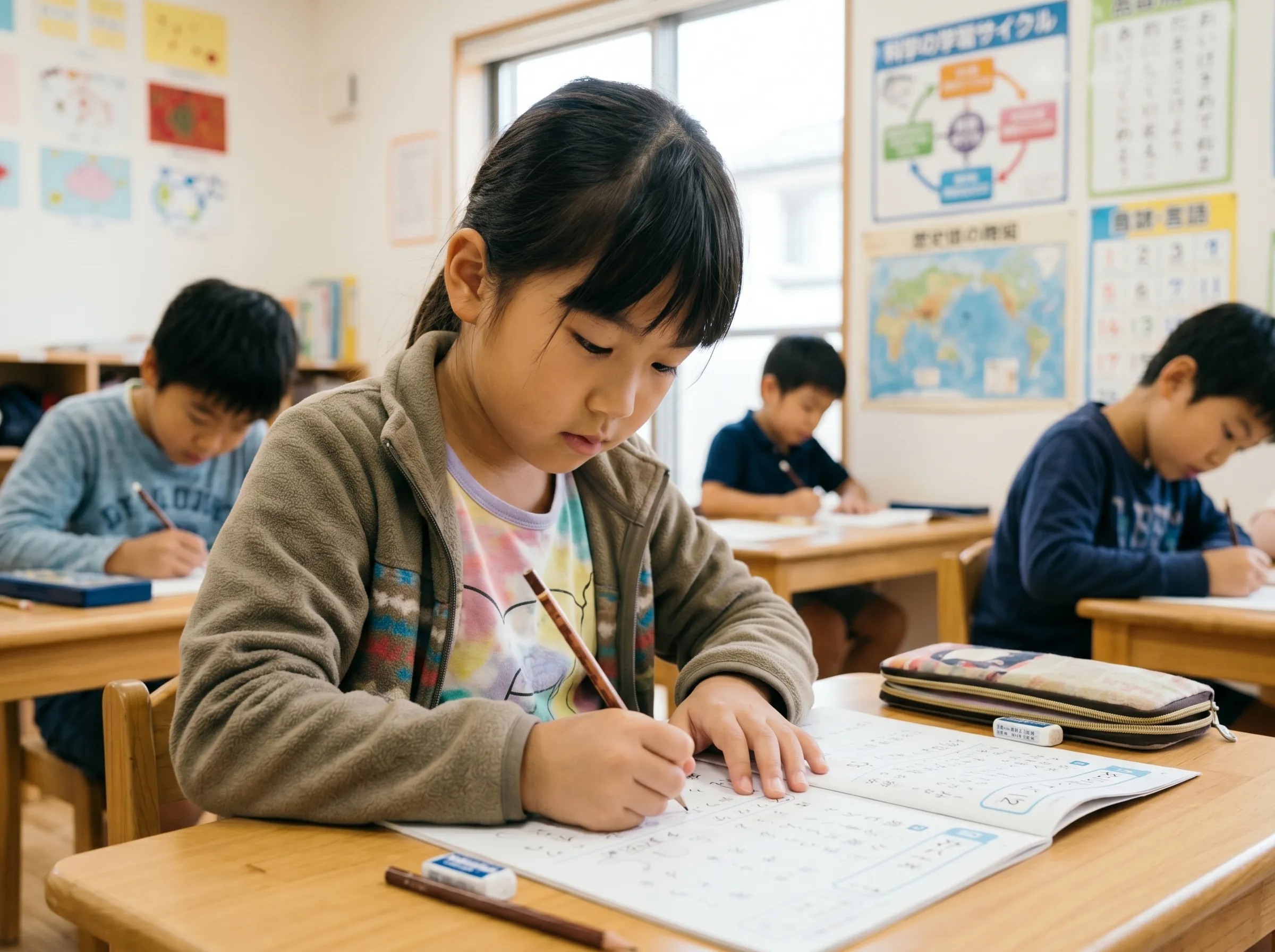 小学生コースで学習する子どもたち